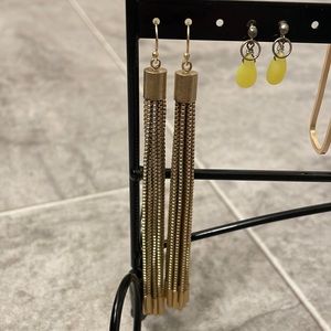 Gold long earrings